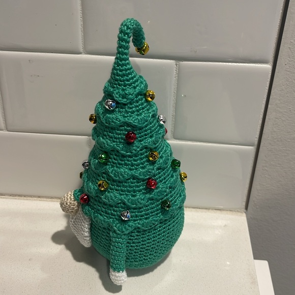 Handcrafted Christmas Tree Gnome Crochet Jingle Bell Ornaments Holiday Decor - Picture 9 of 14